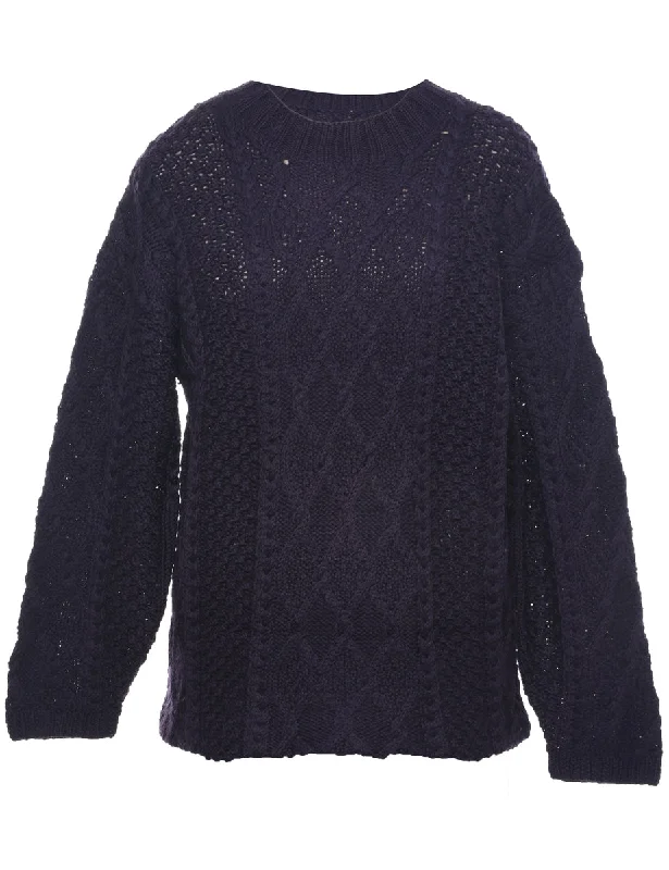 Cable Knit Jumper - L