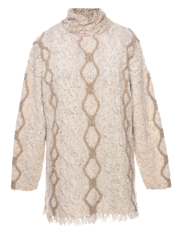 Cable Knit Jumper - L