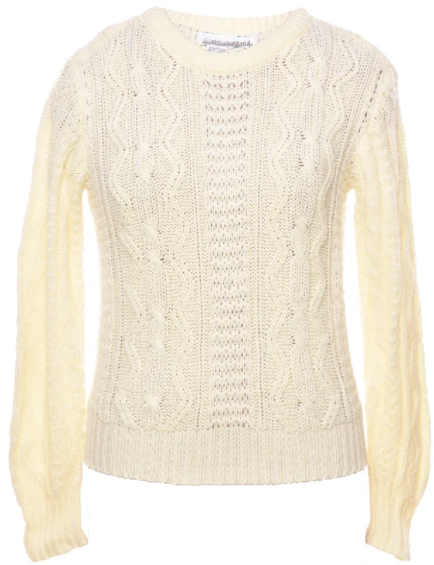 Cable Knit Jumper - M