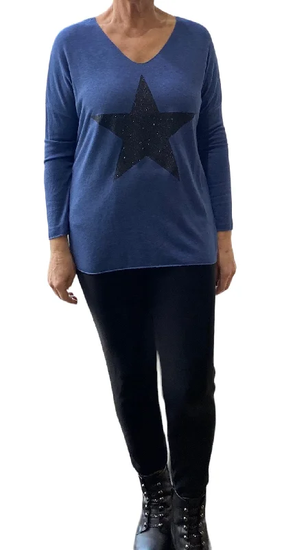 Kris Glittery Black Star Jumper (3 Colours)