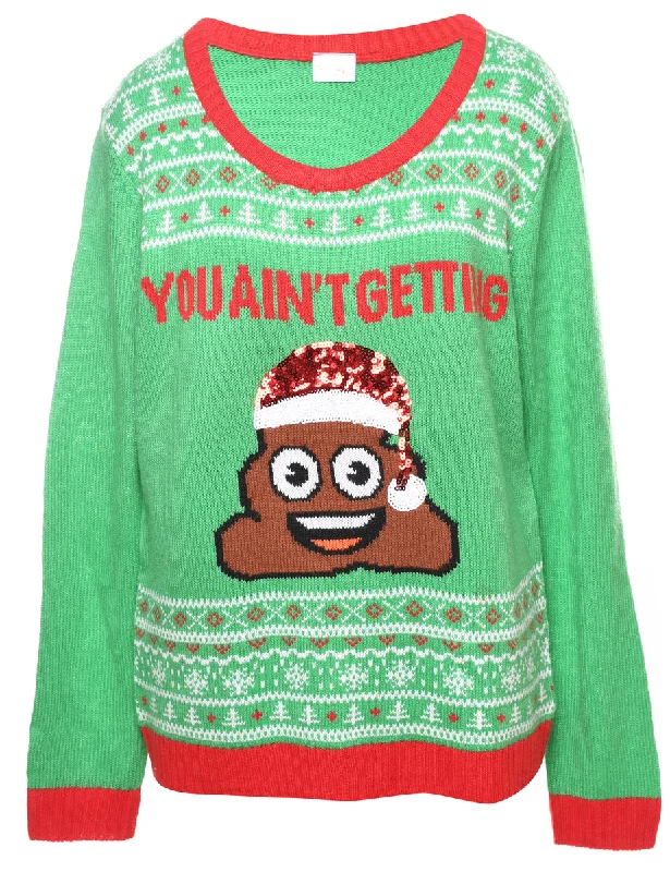 Green Christmas Jumper - M