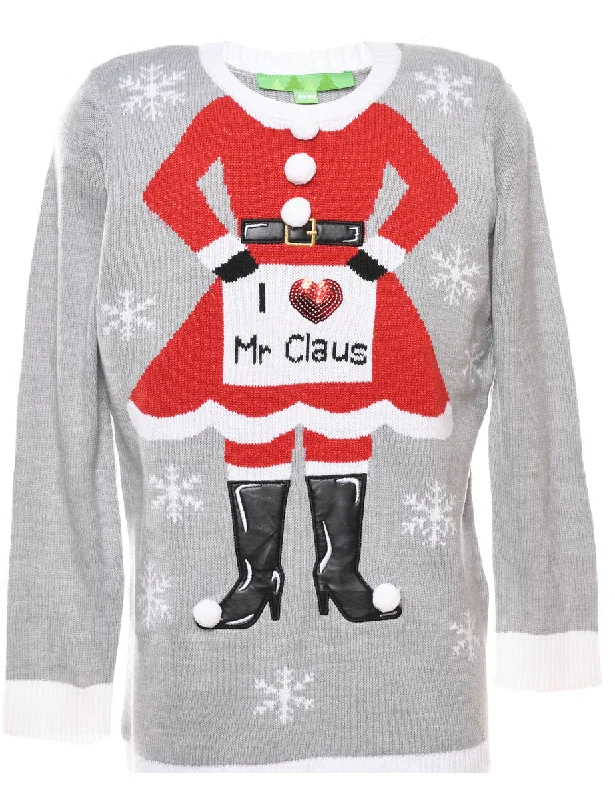 Grey Christmas Jumper - M