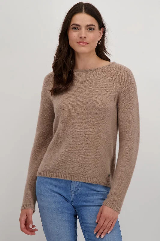 Monari 808312 Milk Chocolate Brown Wool Round Neck Jumper