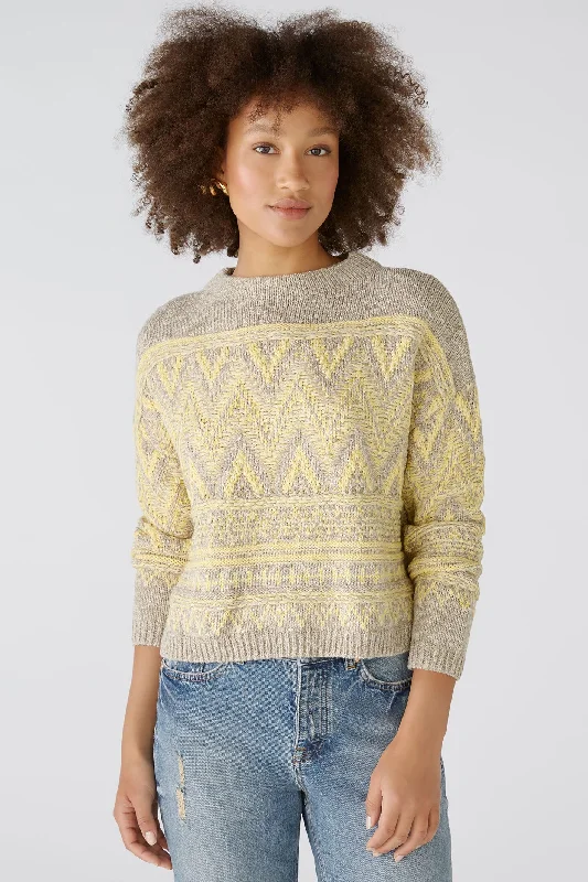 Oui 89171 Yellow Taupe Jumper