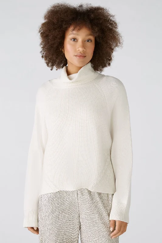 Oui 89173 Off White High Neck Jumper