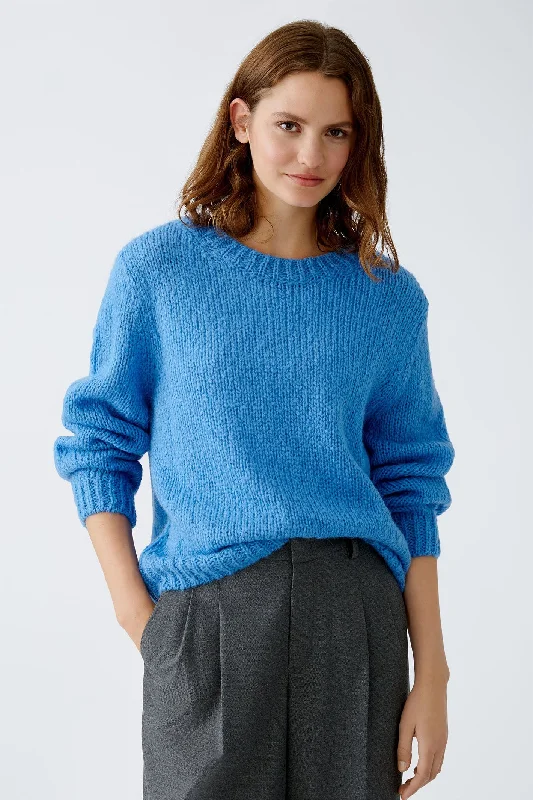 Oui 89927 Cornflower Blue Chunky Knit Jumper