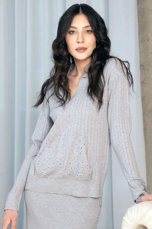 Passioni 16073 Grey Knitted Jumper