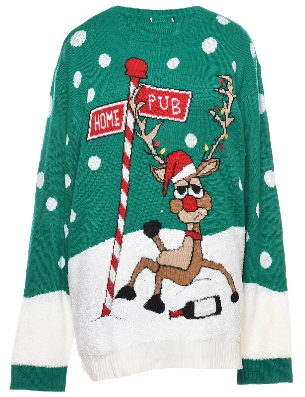 Reindeer Christmas Jumper - L