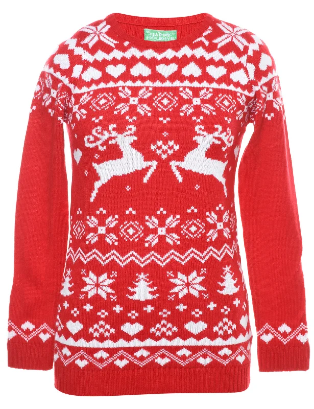 Reindeer Christmas Jumper - L