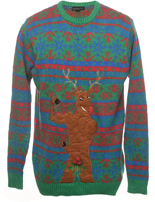 Reindeer Christmas Jumper - S