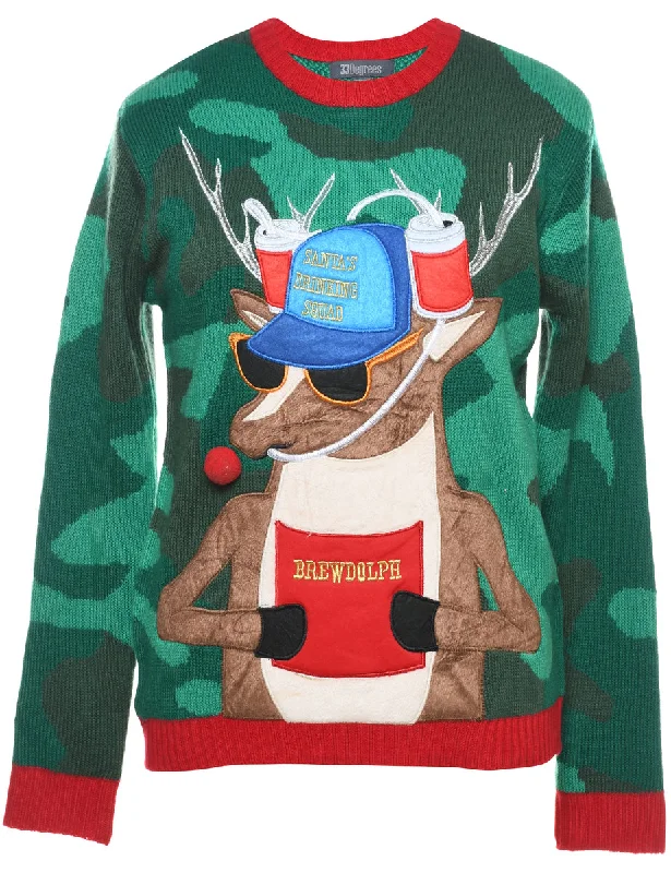 Reindeer Christmas Jumper - S