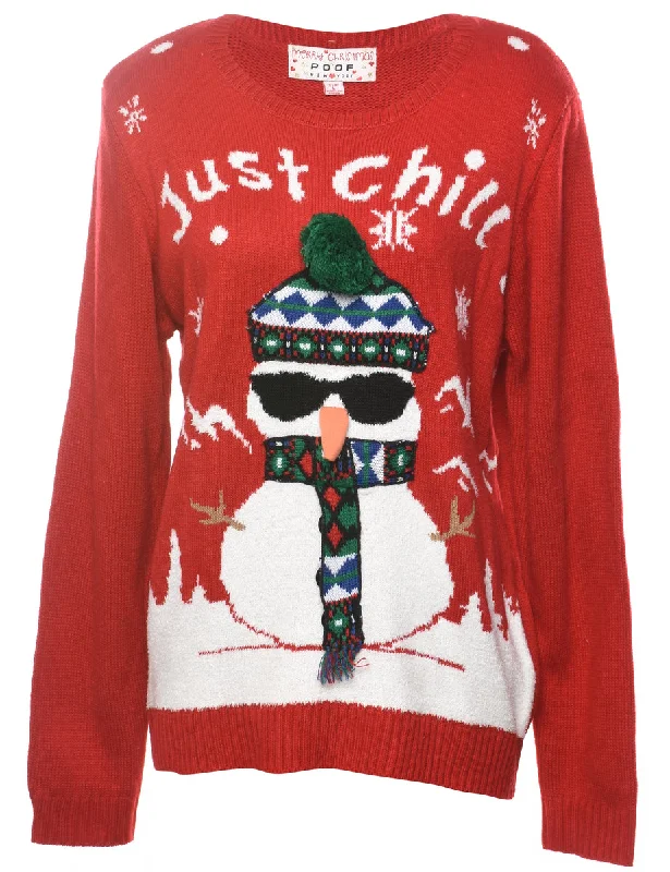 Snowman Christmas Jumper - L