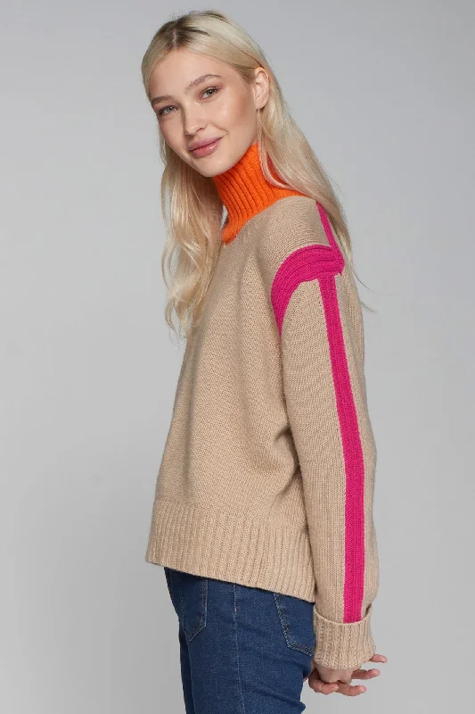 Vilagallo 31736 Beige Pink Polo Neck Jumper