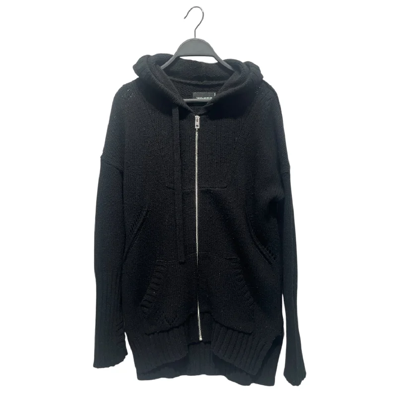 Zadig&Voltaire/Zip Up Hoodie/XS/Wool/BLK/je m'en fous