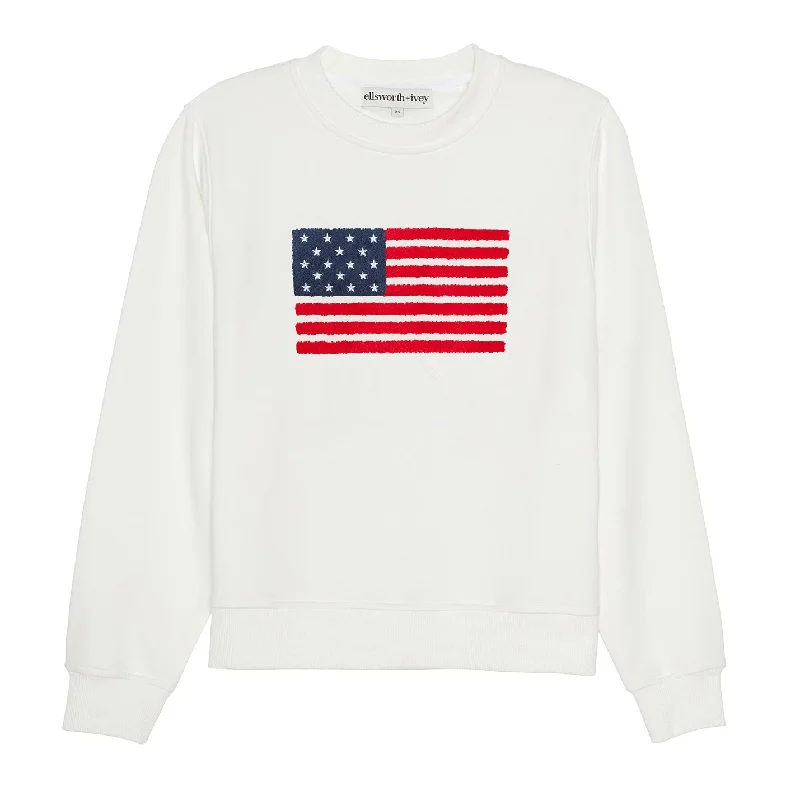 Ellsworth+Ivey Women's American Flag Sweatshirt