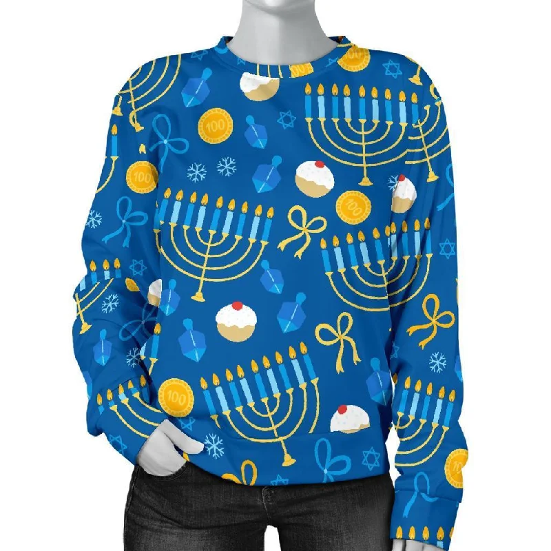 Hanukkah Pattern Print Women's Sweatshirt