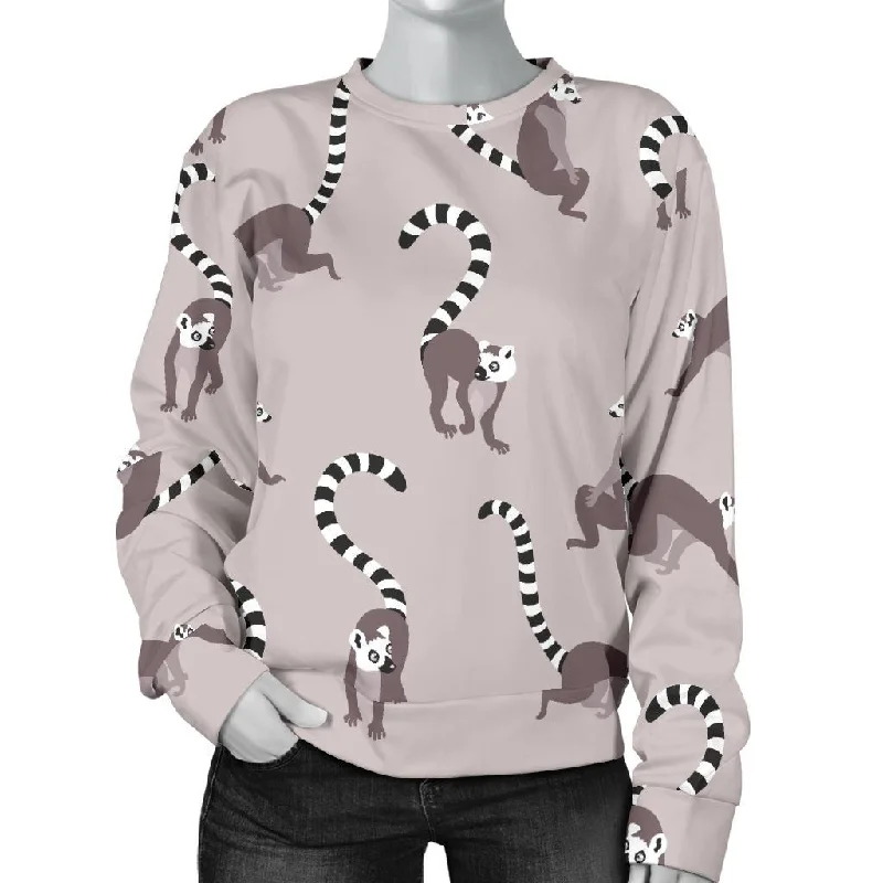 Lemur Pattern Print Women's Sweatshirt