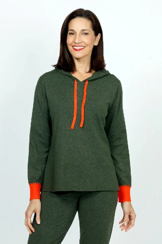 Lolo Luxe Hoodie with Contrast Zipper & Ties