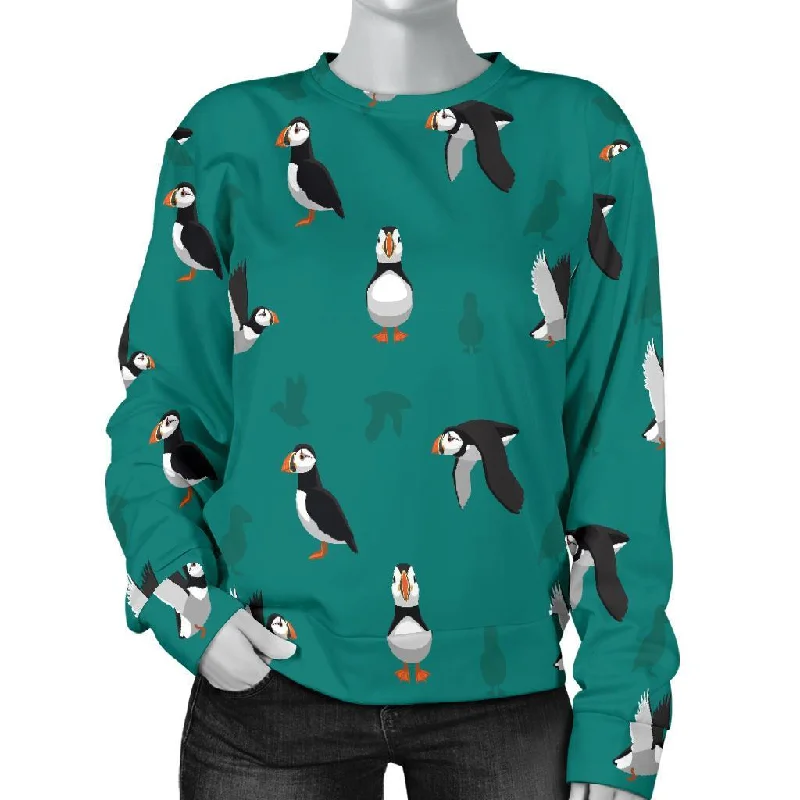 Puffin Pattern Print Women's Sweatshirt