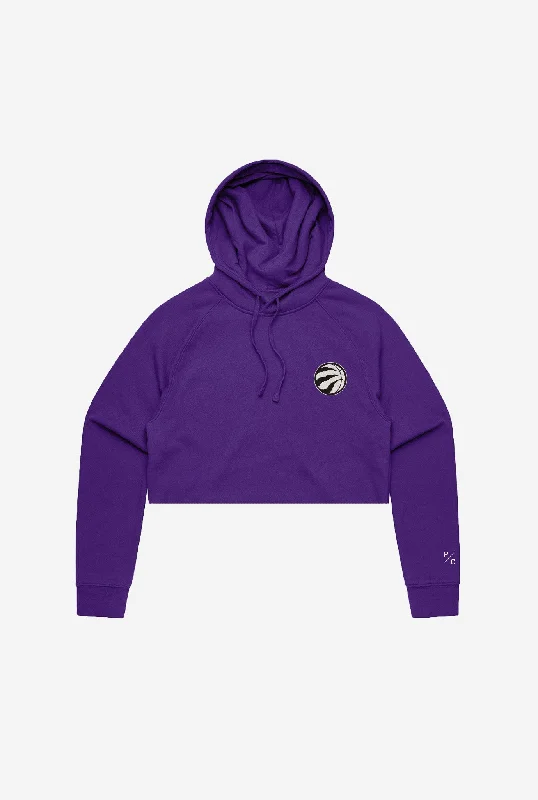 Toronto Raptors Logo Cropped Hoodie - Purple