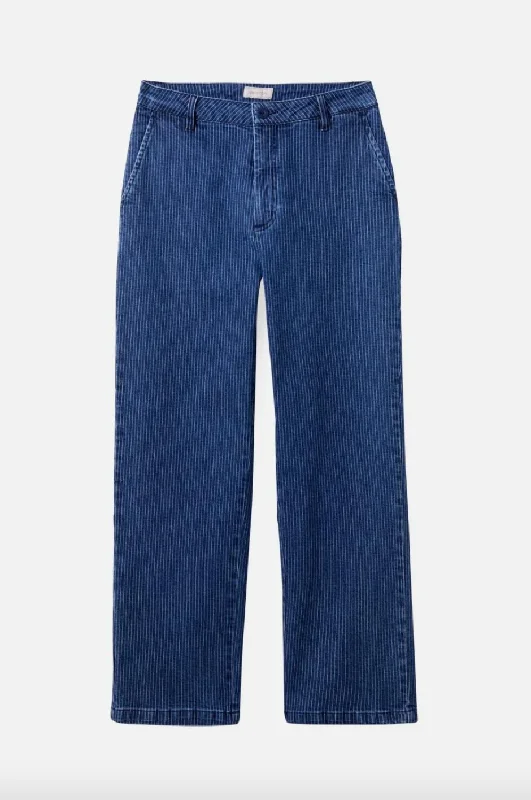 Brixton Womens Victory Pant - Pinstripe Denim