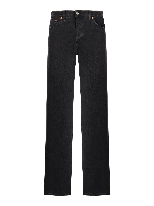 STRAIGHT DENIM PANT WITH LASER DETAIL