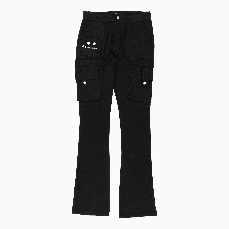 Women's Twill Cargo Pockets Stacked Pant