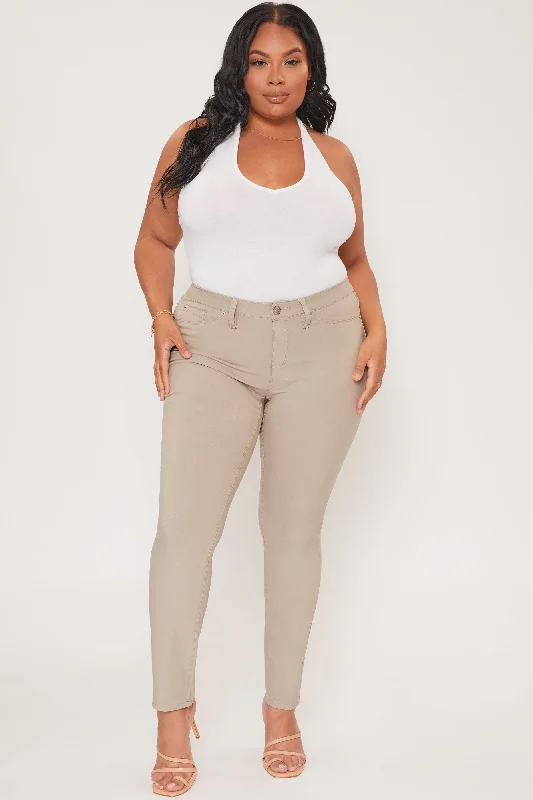 Women´s Plus Hyperstretch Skinny Pants, Taupe