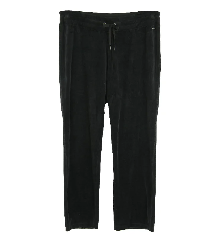 Calvin Klein Black Velour Straight Leg Casual Pants