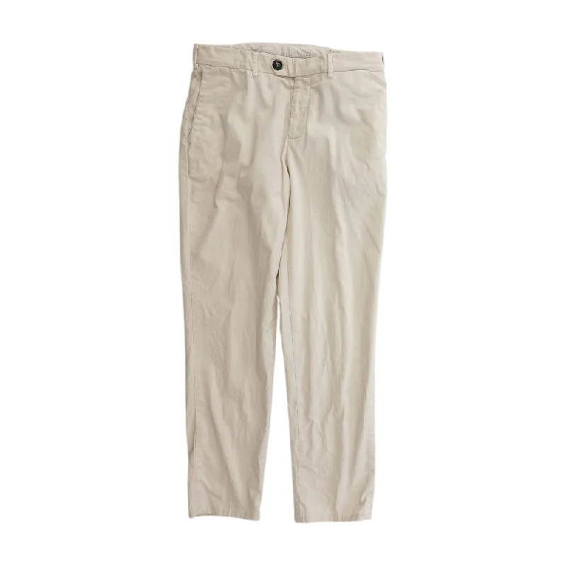 Ivory Solid Chino Pants