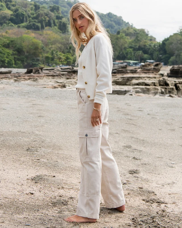 Wall To Wall Denim Cargo Pants - Antique White