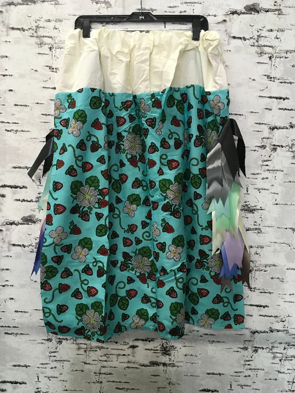 Handmade Teal Strawberry Dreams & White Trim Ribbon Skirt