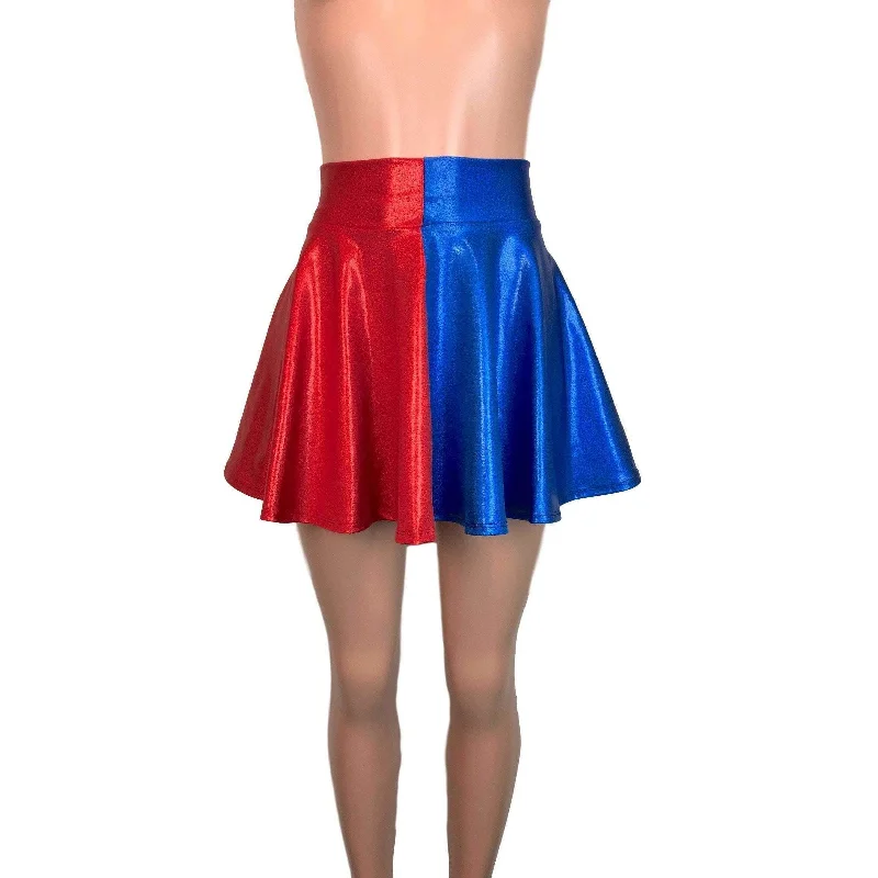 Skater Skirt - Harley Quinn Blue/Red Mystique