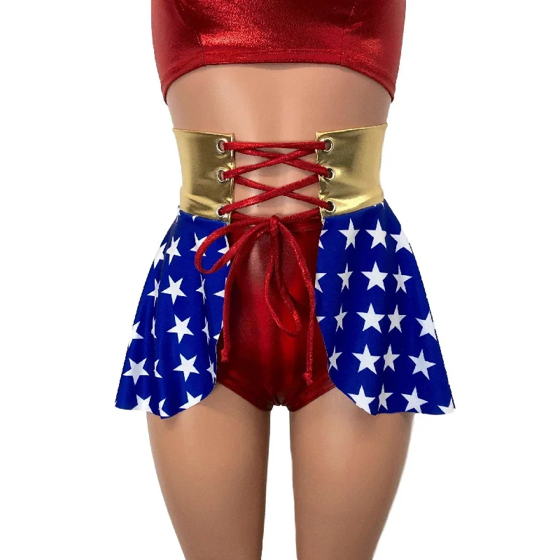 Lace-Up Corset Skirt - Wonder Woman Inspired