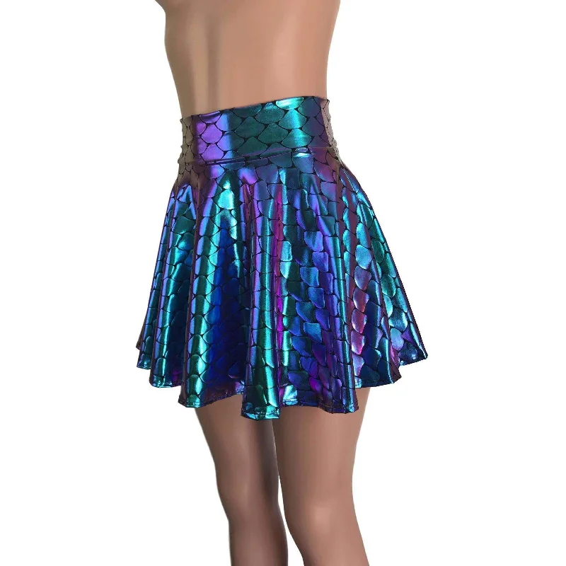 Skater Skirt - Holographic Mermaid