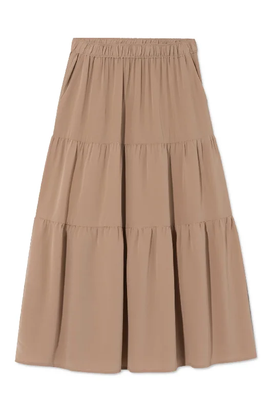 PAPRIKA SILK SKIRT BROWN