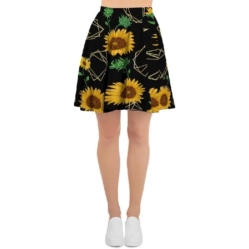 Polygonal Sunflower Women's Skirt