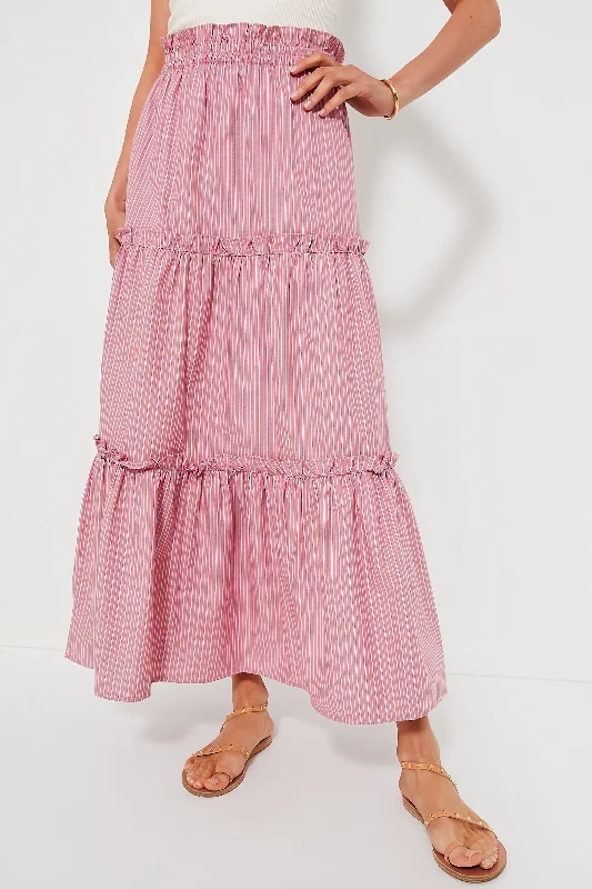 Red Stripe Prado Skirt