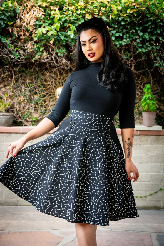 Twirl Skirt- Black Constellations (glow-in-the-dark) *sale